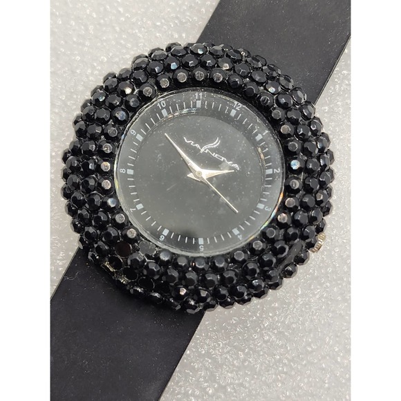 ViaNova Black Barnacles Ocean Sea urchin unique gen crystal accent style watch - Picture 1 of 5